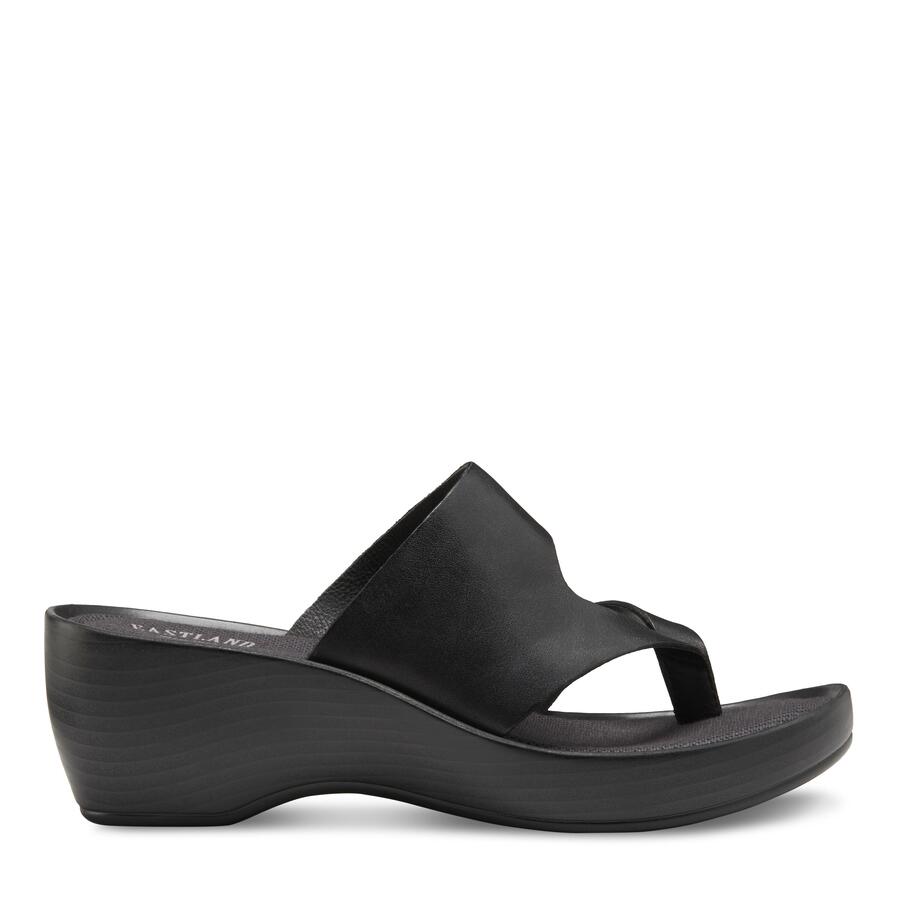 Women's Laurel Wedge Thong Sandal Black