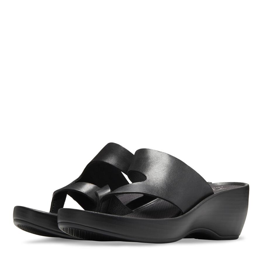 Women's Laurel Wedge Thong Sandal Black