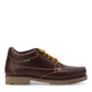 Men's Brooklyn boot in Burgundy, side view with taslan yellow and tan laces