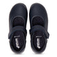Kids' Harper navy Mary Jane shoes shown from a top-down view on a white background. Each shoe features a hook-and-loop strap closure and has the Eastland brand logo printed on the insole.