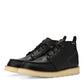 Men's Woodland moc toe boot in Black, angled side view of pair 
