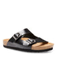 Women's Cambridge Double Strap Slide Sandal in Black, angled side view