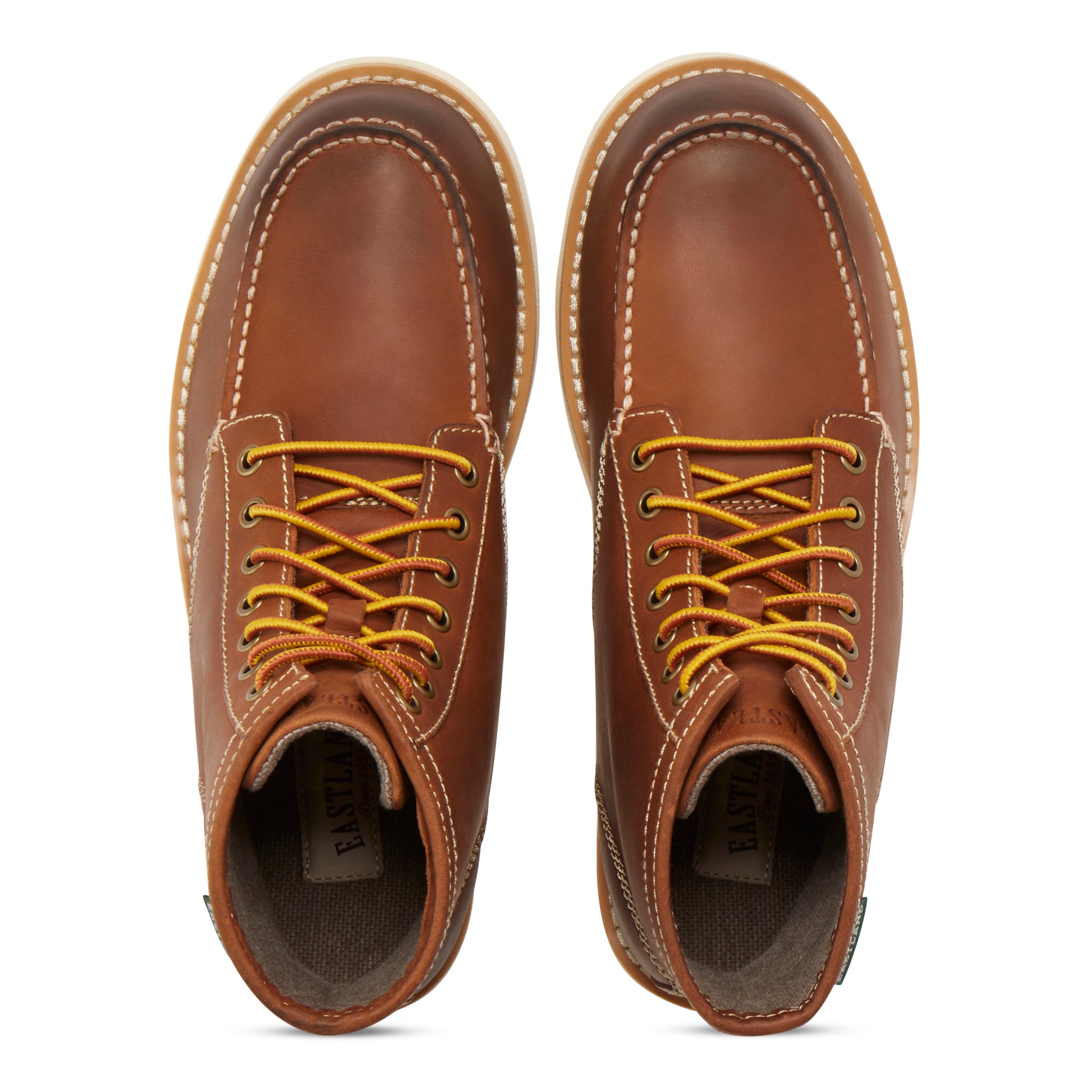 Eastland Men's Lumber Up Lace-Up Boot, Brown - Moc Toe, Faux Shearling Lined, 8.5 Size
