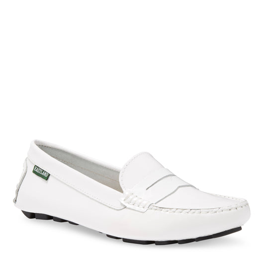 Women's Patricia Penny Loafer Driving Moc White Patent