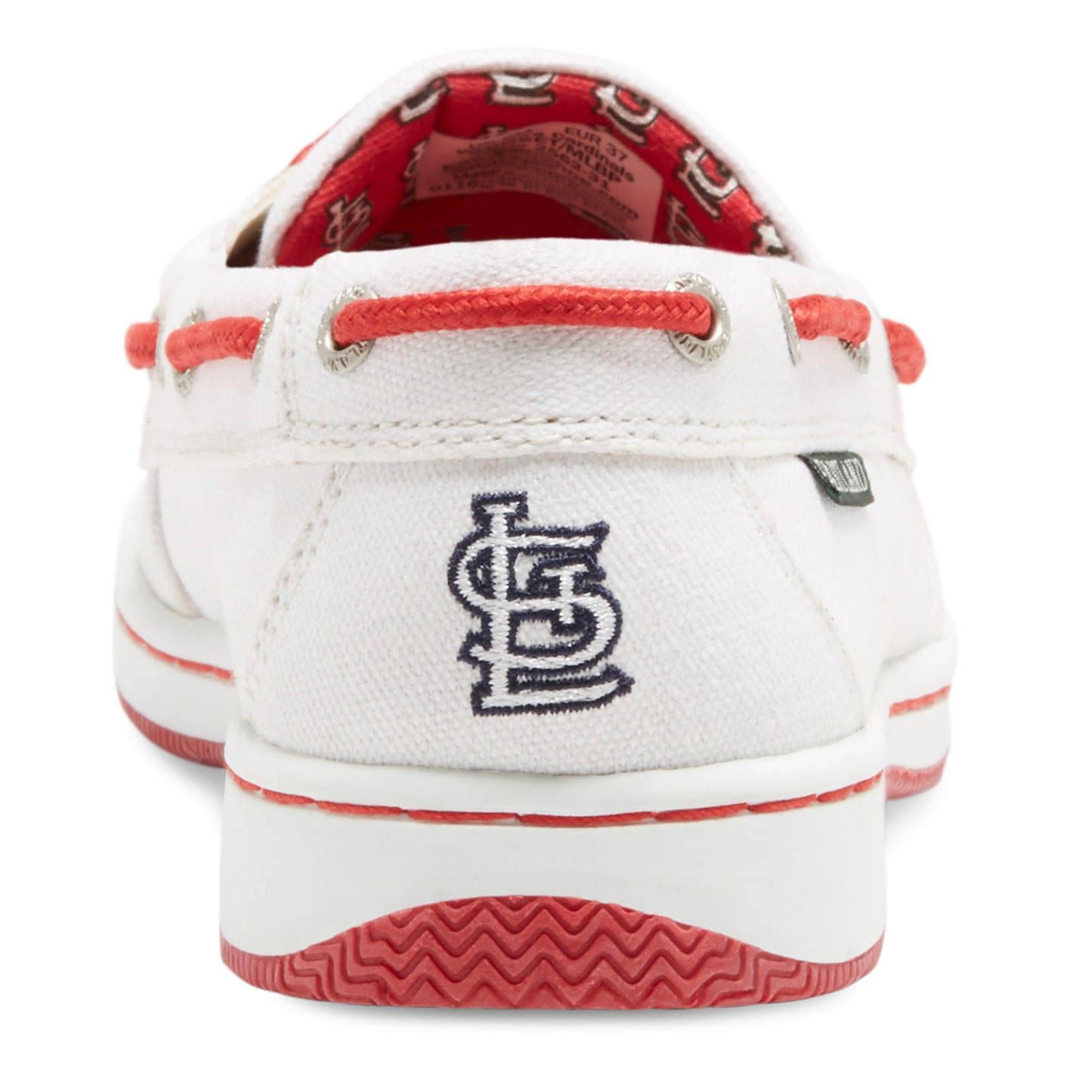 Women's Sunset MLB St Louis Cardinals White Canvas Boat Shoe