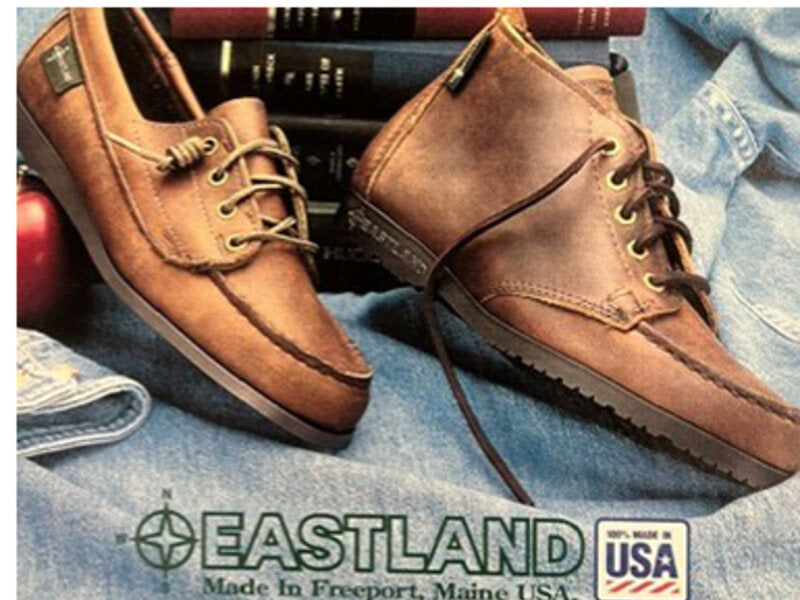 Ad featuring Falmouths in Seventeen Magazine in 1987 that launched the brown shoe craze.